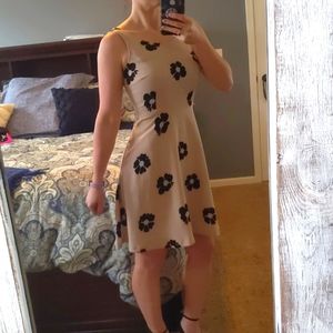 Floral beige and black Lauren Conrad fit and Flare dress size 6